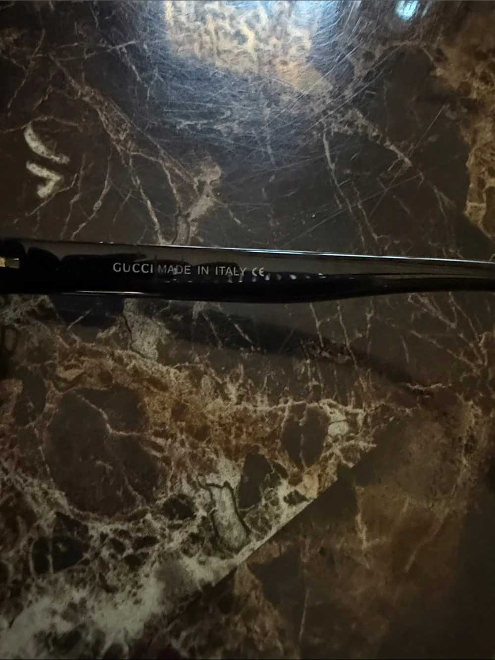 Gucci Black Gradient Rimless Sunglasses with Gold Accents
